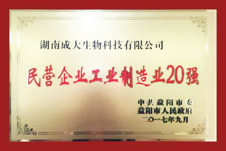 民營企業(yè)工業(yè)制造業(yè)20強